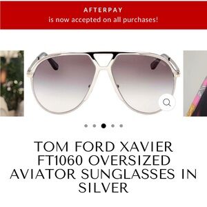 Tom Ford Silver Aviator Sunglasses